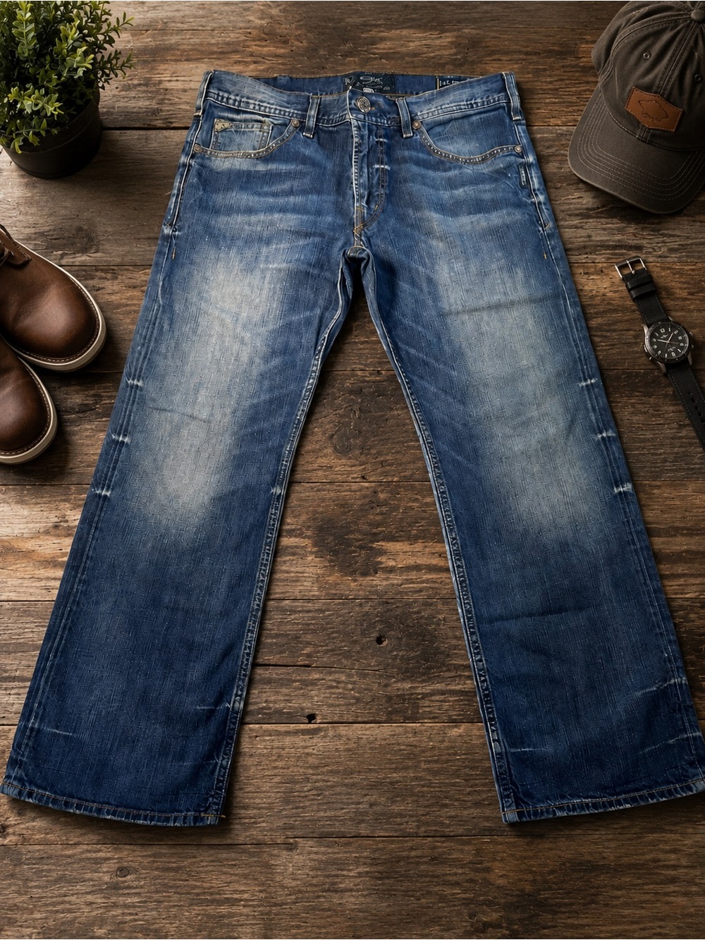 Silver Jeans Men's Medium Blue Straight-Leg Denim